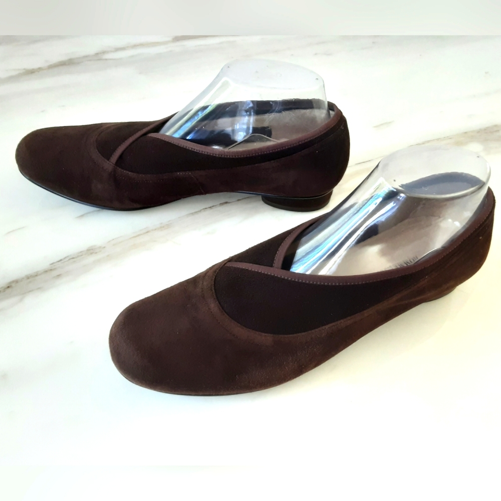 ROS HOMMERSON Marion Brown Suede Comfort Slip-On Flats Sz. 8.5W